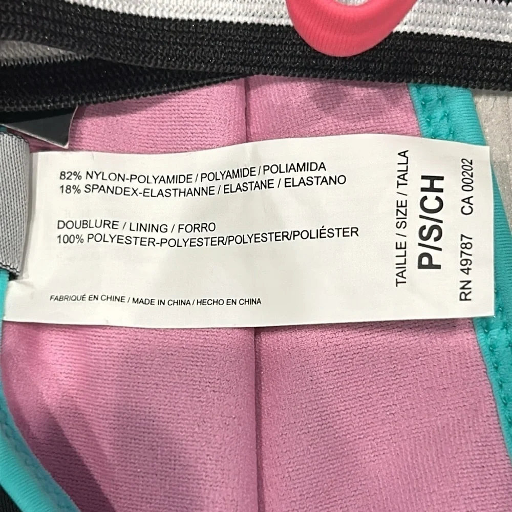 Route 101 Sport pink black bikini swim set size small